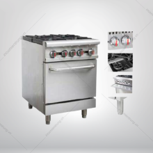 BẾP ÂU 4 HỌNG CÓ LÒ NƯỚNG GAS EAGLE GR4BO