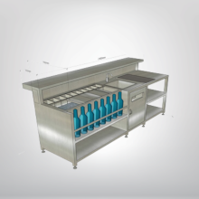 QUẦY PHA CHẾ INOX CÓ KỆ RA MÓN