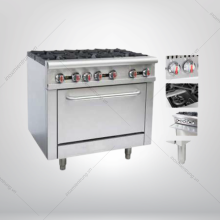 BẾP ÂU 6 HỌNG CÓ LÒ NƯỚNG GAS EAGLE GR6BO