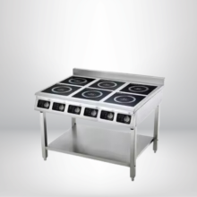 BẾP ĐIỆN TỪ 6 HỌNG CÓ KỆ PHẲNG DƯỚI