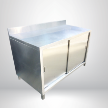 QUẦY TỦ INOX CỬA LÙA 2 CÁNH