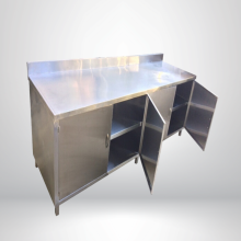 QUẦY TỦ INOX CỬA MỞ 4 CÁNH