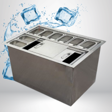 THÙNG ĐÁ INOX CÓ KHAY GN